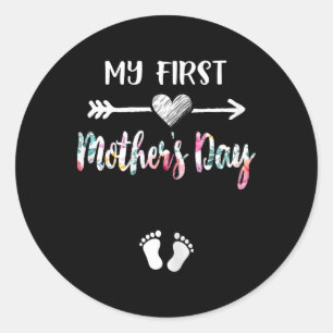 My First Mothers Day Pregnancy Announcement Mum To Classic Round Sticker
