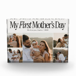 My First Mothers Day Retro Photo Collage Block
