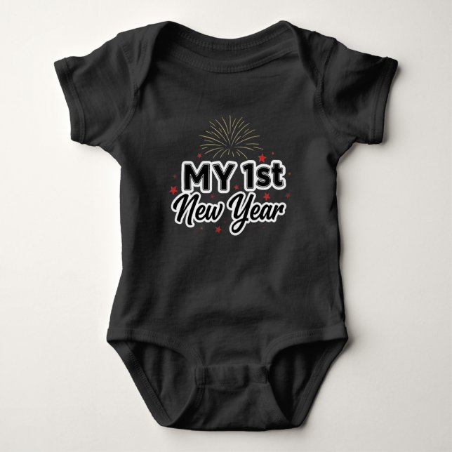 My First New Year 2026 Baby  Cute New Year outfit Baby Bodysuit (Front)