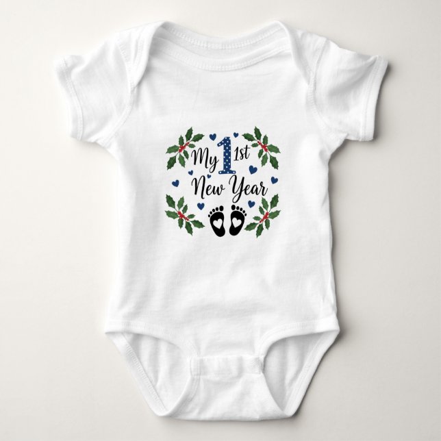 My First New Year 2026 Baby  Cute New Year outfit Baby Bodysuit (Front)