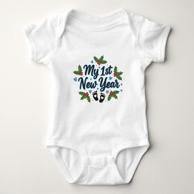 My First New Year 2026 Baby  Cute New Year outfit Baby Bodysuit (Front)