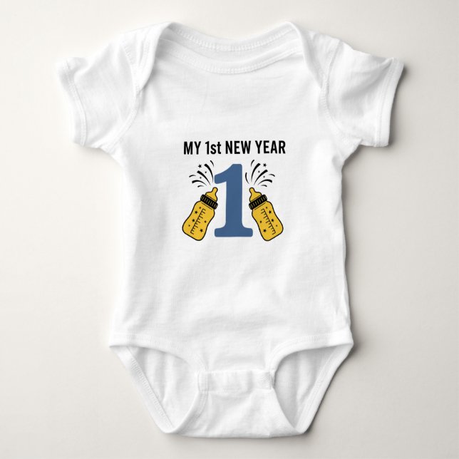 My First New Year 2026 Baby  Cute New Year outfit Baby Bodysuit (Front)