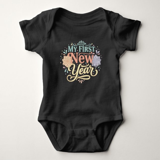 My First New Year 2026 Baby  Cute New Year outfit Baby Bodysuit (Front)