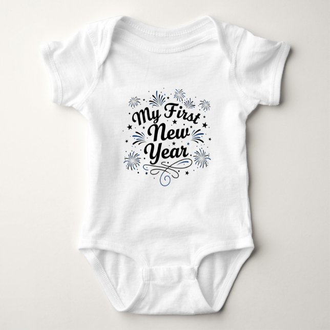 My First New Year 2026 Baby  Cute New Year outfit Baby Bodysuit (Front)