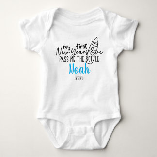 My First New Year's Eve Pass Me The Bottle Baby Bodysuit