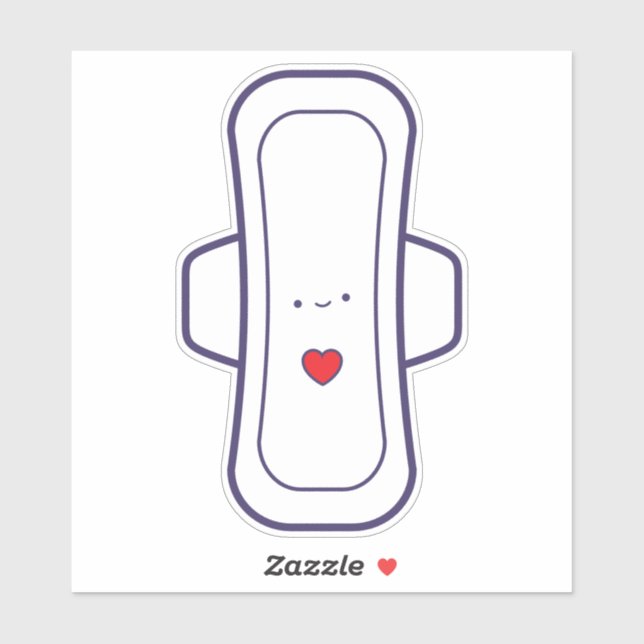 My First Period Cute Cartoon Menstrual Pad Heart (Sheet)