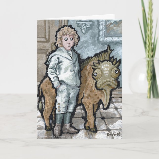 My First Pet #4 - Blank Inside Surreal Greeting Card (Front)