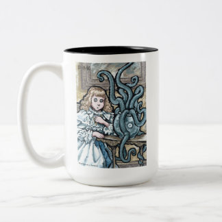 My First Pet #7 - Surreal Odd Goth Creature Two-Tone Coffee Mug