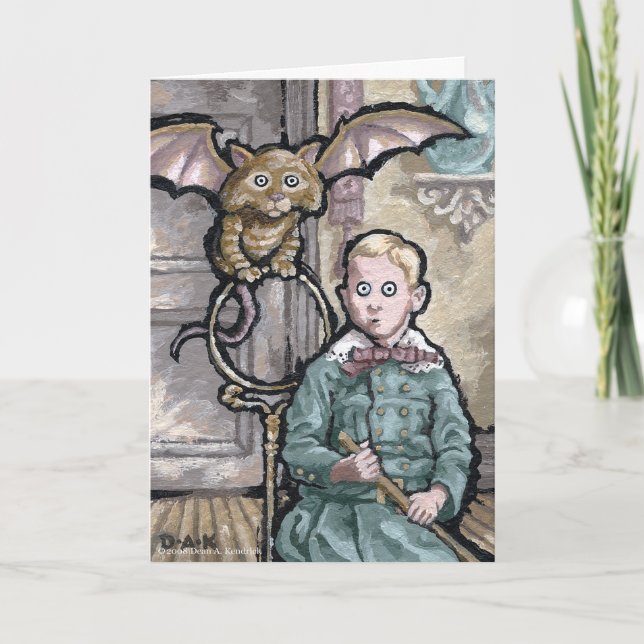 My First Pet #8 - Blank Inside Surreal Greeting Card (Front)