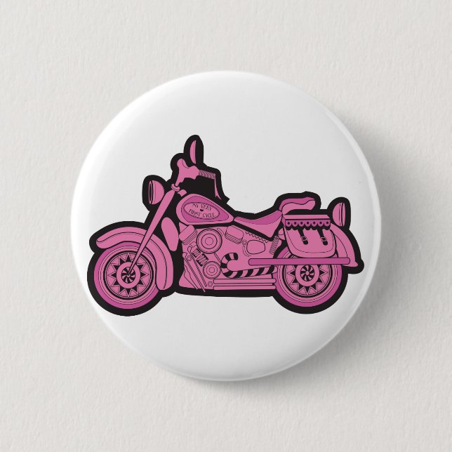 My First Pink Motorcycle 6 Cm Round Badge (Front)