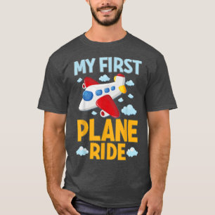 My First Plane Ride Airplane Flight Graphic Kids M T-Shirt