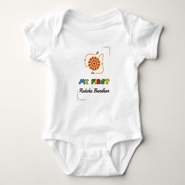 My First Raksha Bandhan Indian Festival Baby Bodysuit (Front)