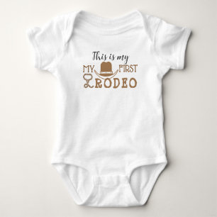 My First Rodeo Birthday Boy 1st Cowboy Western Baby Bodysuit