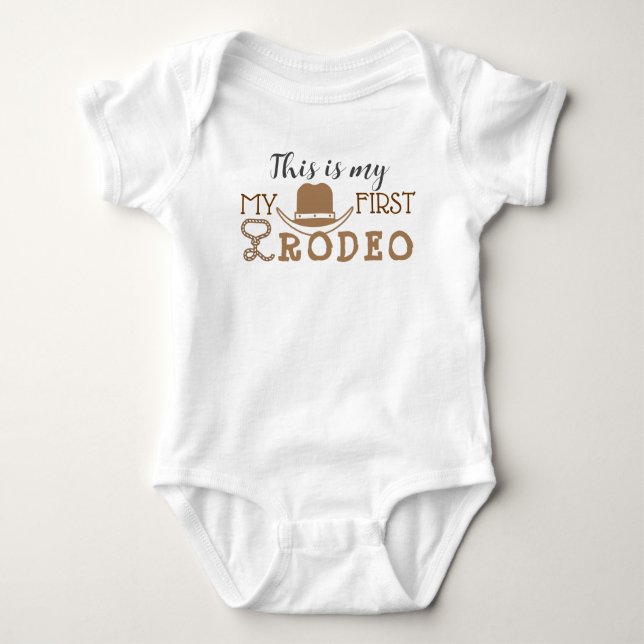 My First Rodeo Birthday Boy 1st Cowboy Western Baby Bodysuit (Front)
