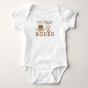 My First Rodeo Birthday Boy 1st Cowboy Western Baby Bodysuit