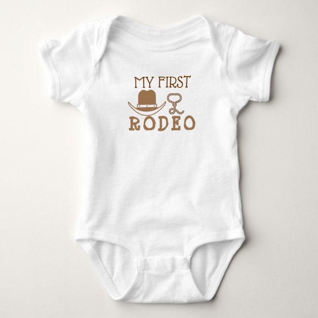 My First Rodeo Birthday Boy 1st Cowboy Western Baby Bodysuit (Front)