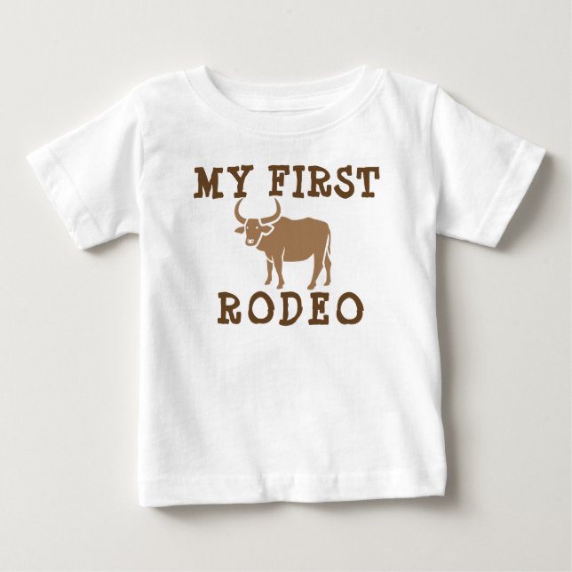 My First Rodeo Birthday Boy 1st Cowboy Western Baby T-Shirt (Front)