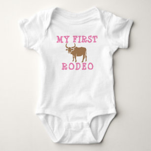 My First Rodeo Birthday Girl 1st Cowboy Western Baby Bodysuit