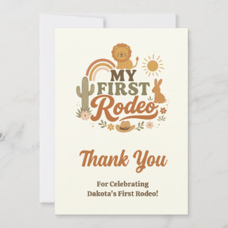 My First Rodeo Birthday Thank You Card