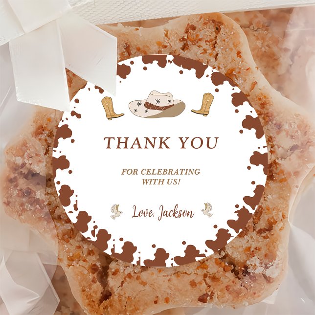 My First Rodeo Cowboy 1st Birthday  Classic Round Sticker (Creator Uploaded)