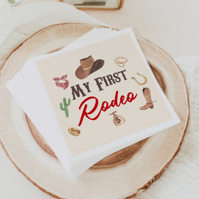 My First Rodeo Cowboy 1st First Birthday Napkin (Creator Uploaded)