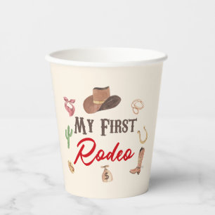 My First Rodeo Cowboy 1st First Birthday Paper Cups