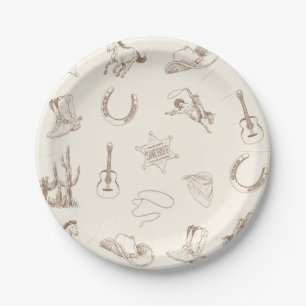 My First Rodeo Cowboy Birthday 7” Round Plate