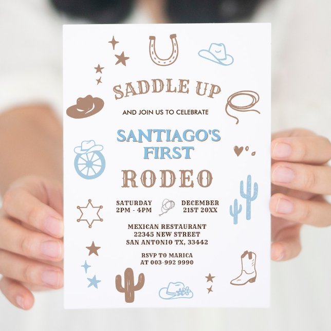 My First Rodeo Cowboy Birthday Invitation (Creator Uploaded)