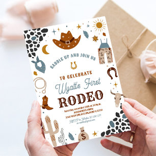 My First Rodeo Cowboy Birthday Ranch Invitation