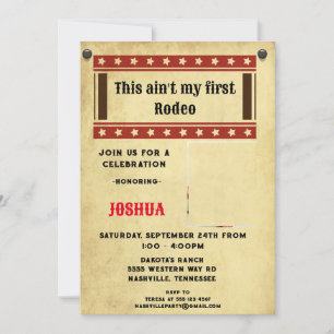 My First Rodeo Cowboy Photo Invitation