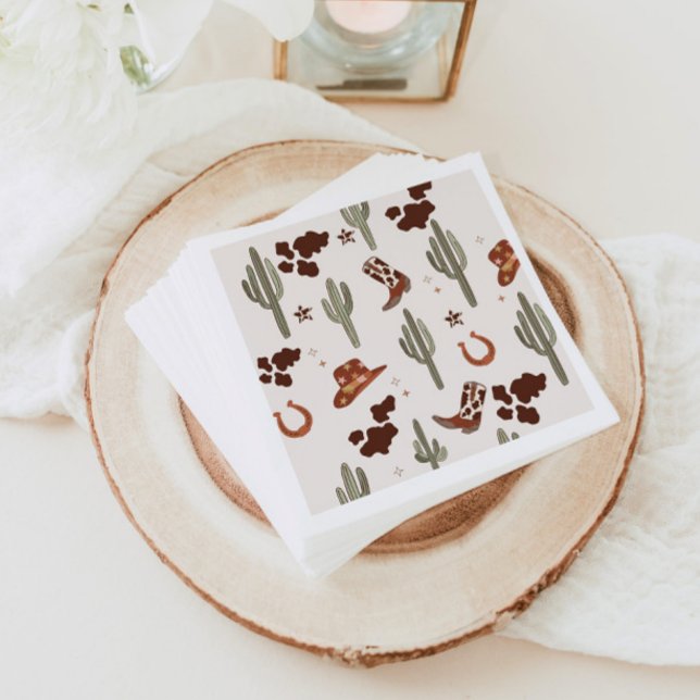 My First Rodeo Cowboy Wild west birthday party Napkin (Creator Uploaded)