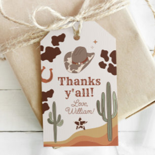 My First Rodeo CowboyThanks yall birthday Gift Tags