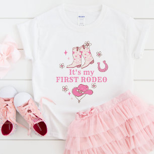 My First Rodeo Cowgirl 1st Birthday Western Baby T-Shirt