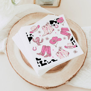 My First Rodeo Cowgirl pink birthday party Napkin