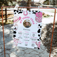 My First Rodeo cowgirl pink photo Milestone