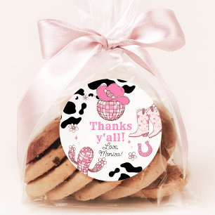 My First Rodeo Cowgirl Thanks yall birthday Classic Round Sticker