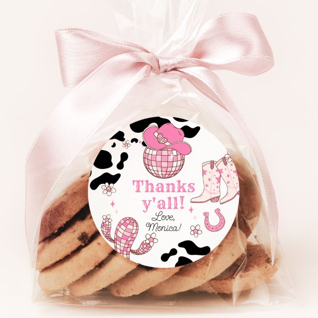 My First Rodeo Cowgirl Thanks yall birthday Classic Round Sticker (Creator Uploaded)