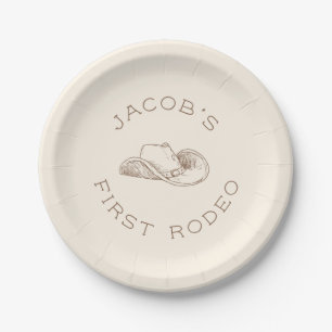 My First Rodeo Customisable Birthday Paper Plate