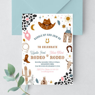 My First Rodeo Joint Cowboy Birthday Invitation