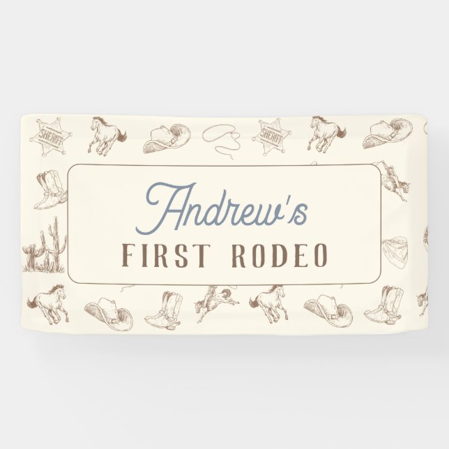 My First Rodeo Personalised Birthday Banner (Horizontal)