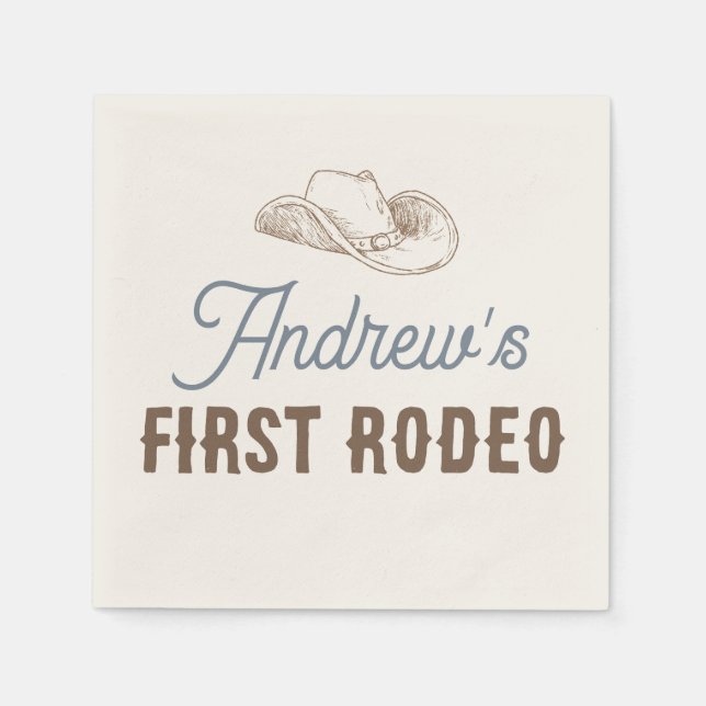 My First Rodeo Personalised Birthday Napkin (Front)
