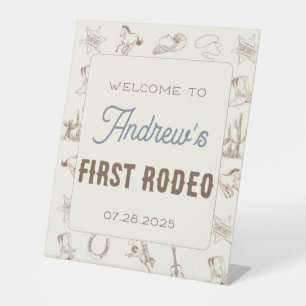 My First Rodeo Personalised Birthday Pedestal Sign