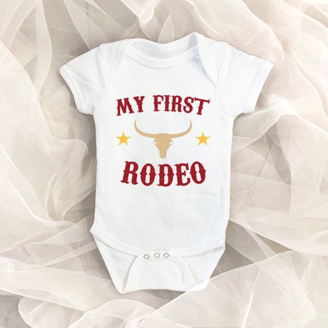 My First Rodeo Western Cowboy 1st First Birthday Baby Bodysuit (Creator Uploaded)