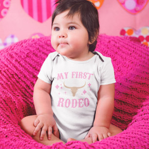 My First Rodeo Western Cowgirl 1st First Birthday Baby Bodysuit