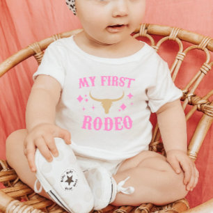 My First Rodeo Western Cowgirl 1st First Birthday Baby T-Shirt