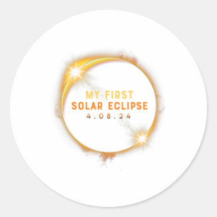 My First Solar Eclipse Boys Girls 2024 Solar Eclip Classic Round Sticker
