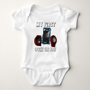 My first sprint car race non-wing baby bodysuit