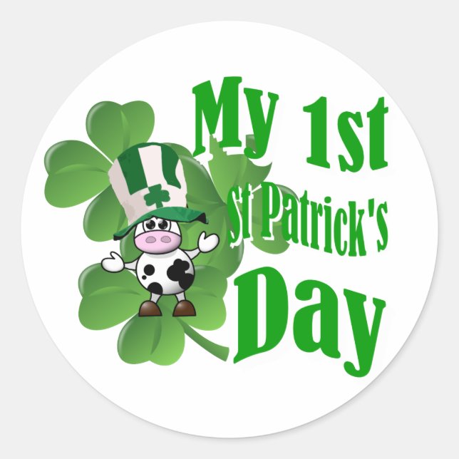 My first St Patrick's day Classic Round Sticker (Front)