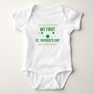 My First St. Patrick's Day | Cute Green Shamrock Baby Bodysuit