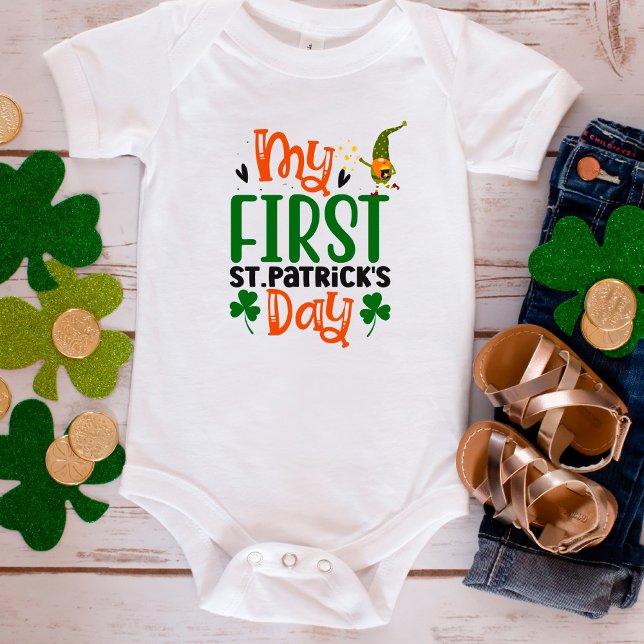 My First St Patricks Day Gnome Baby Bodysuit (Creator Uploaded)